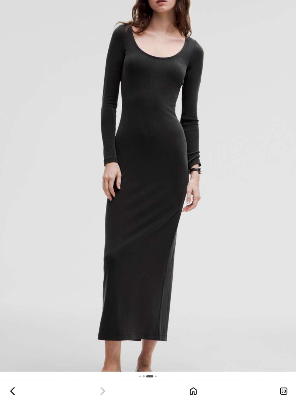 Shein Long Sleeve Black Maxi Dress Scoop Neck NWT Large soft tshirt  feminine